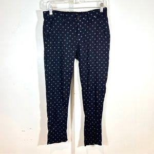 Hudson Jamie Slim Stretch Chino Pants In Navy Blue Polka Dot